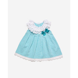 J7138 VESTIDO TELA VICHY JULIANA. ROPA PARA BEBES ,PREMAMA Y COLEGIAL - DE 0 5 AÑOS INFANTIL VERANO . TALLAS 24 MESES. 