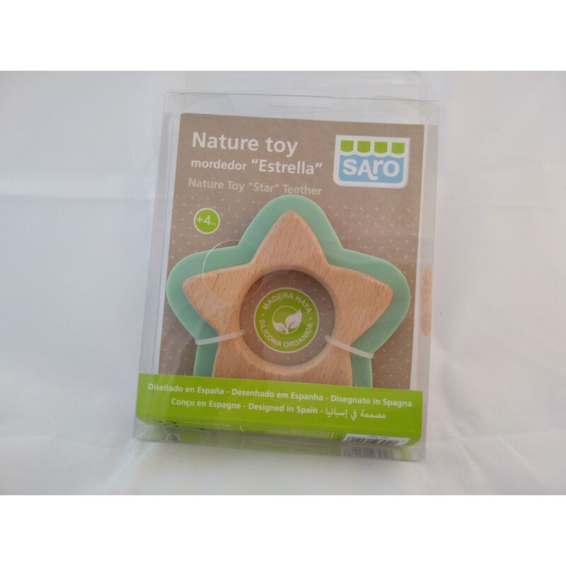 MORDEDOR NATURE TOY ESTRELLA 1704 SARO. JUGUETES PARA BEBE - PRIMEROS . Color Verde. 