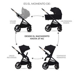 Carrito bebé multifuncional NEA 2 KinderKraft. COCHECITOS-CARRICOCHES PARA BEBE DE DOS PIEZAS . Color Negro. 