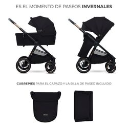 Carrito bebé multifuncional NEA 2 KinderKraft. COCHECITOS-CARRICOCHES PARA BEBE DE DOS PIEZAS . Color Negro. 