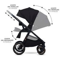 Carrito bebé multifuncional NEA 2 KinderKraft. COCHECITOS-CARRICOCHES PARA BEBE DE DOS PIEZAS . Color Negro. 