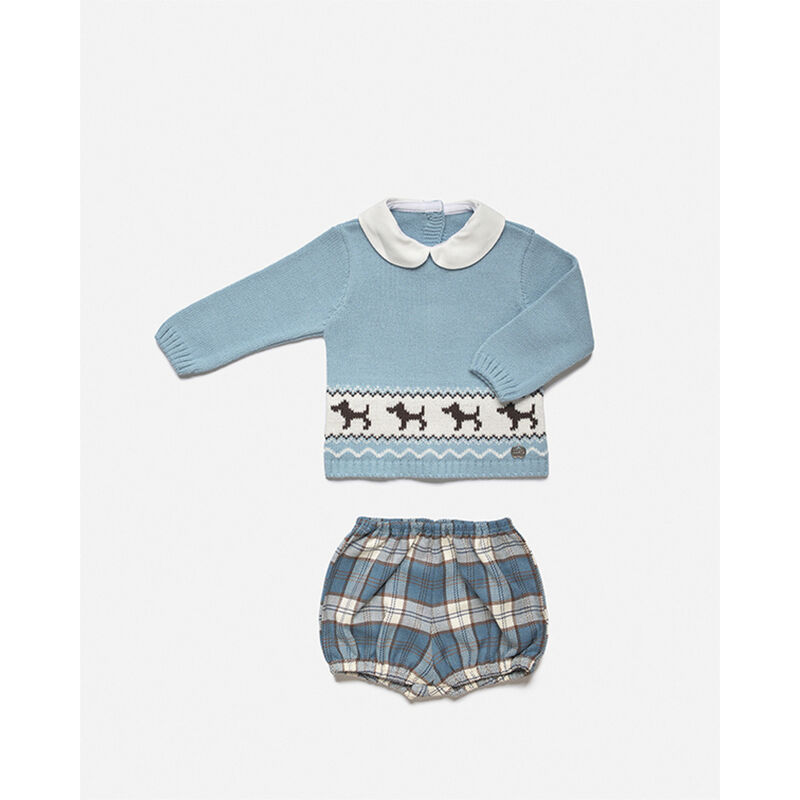 J8098 Conjunto pantalón tela cuadros perritos Juliana. ROPA PARA BEBES ,PREMAMA Y COLEGIAL - DE 0 5 AÑOS INVIERNO . TALLAS 3