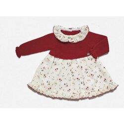 J8159 Vestido cuerpo punto tela setas Juliana. ROPA PARA BEBES ,PREMAMA Y COLEGIAL - DE 0 5 AÑOS INVIERNO NIÑA Vestidos . TALLAS