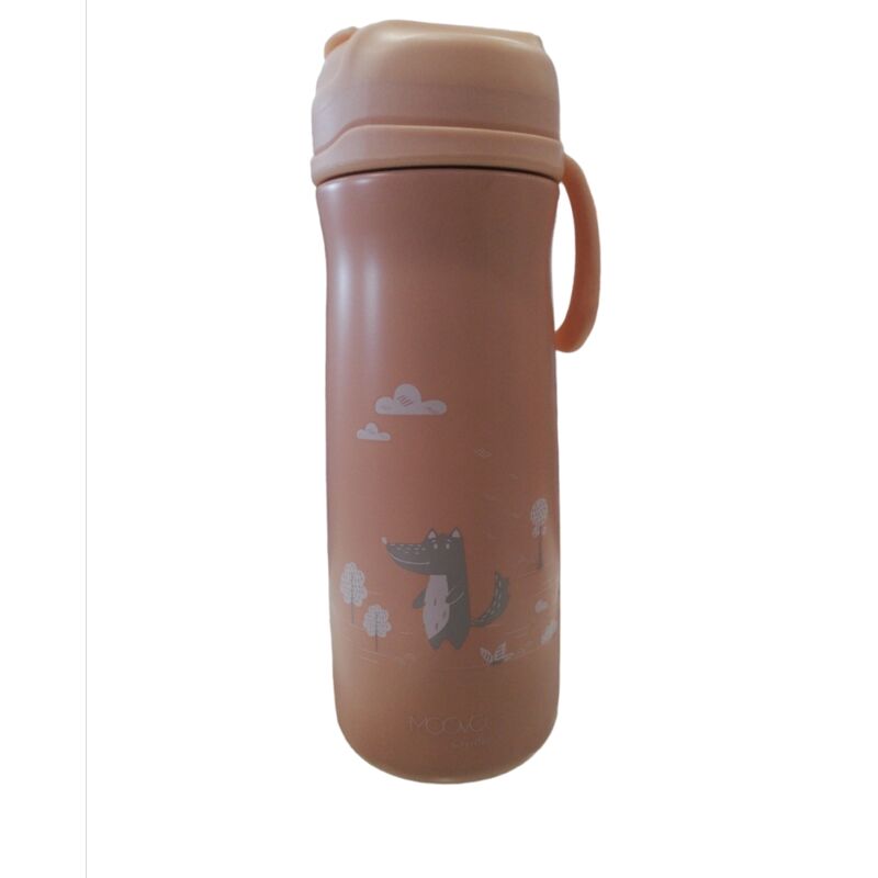 Botella Térmica De Acero Con Asa De Silicona salmón 500ml Nuvita. PUERICULTURA Y COMPLEMENTOS PARA BEBES - COMIDA TERMOS