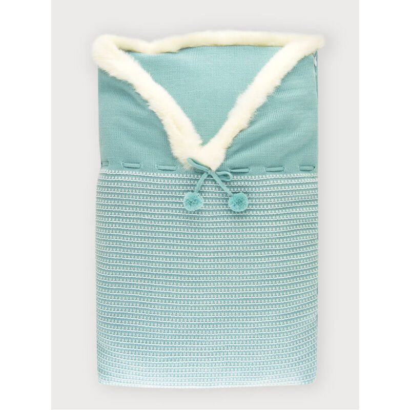 023AM 857 SACO BORDE PELO SARDON. COCHECITOS-CARRICOCHES PARA BEBE SACOS Y TEXTILES DE CAPAZO . Color VERDE PALIDO. 
