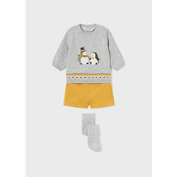 2240 Conj. corto y leotardo Mayoral. ROPA PARA BEBES ,PREMAMA Y COLEGIAL - DE 0 5 AÑOS INVIERNO NIÑO Conjuntos . Color curcume.