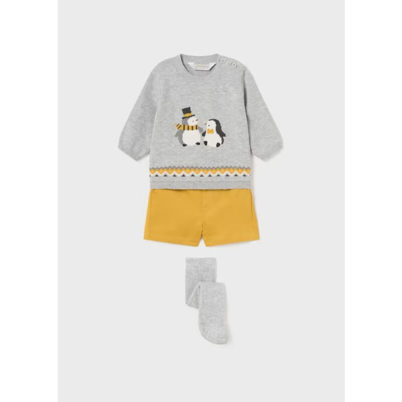 2240 Conj. corto y leotardo Mayoral. ROPA PARA BEBES ,PREMAMA Y COLEGIAL - DE 0 5 AÑOS INVIERNO NIÑO Conjuntos . Color curcume.