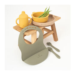 0095 VAJILLA 7 PZAS SILICONA GREEN OLMITOS. PUERICULTURA Y COMPLEMENTOS PARA BEBES - COMIDA VAJILLAS CUBIERTOS VASOS TAZAS .
