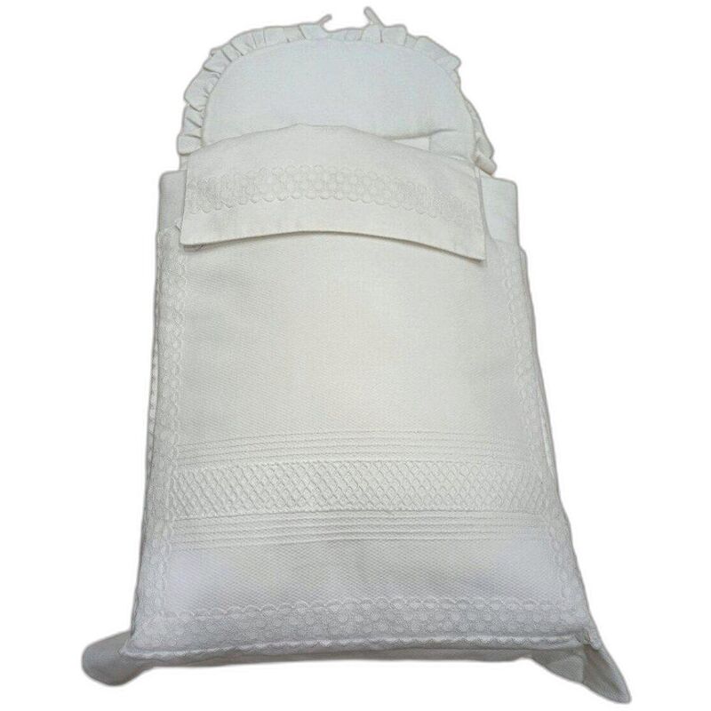 SACO COCHE 1010 PIQUE BEIGE CON PUNTILLA ARTESANIA CHARI. COCHECITOS-CARRICOCHES PARA BEBE SACOS Y TEXTILES DE CAPAZO . Color