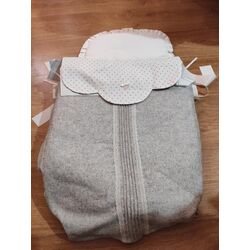 SACO COCHE 7207--LAINEGR UZTURRE. COCHECITOS-CARRICOCHES PARA BEBE SACOS Y TEXTILES DE CAPAZO SOBRE PUNTO . Color GRIS . 