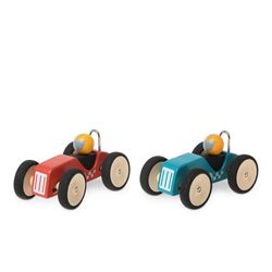 3134 KIOKIDS JUGUETE COCHE EN MADERA. JUGUETES PARA BEBE - PRIMEROS APILABLES Y ENCAJABLES DE MADERA . Color Azul. 