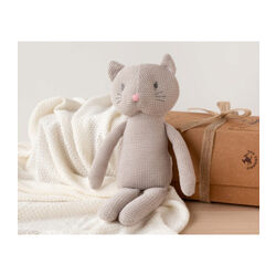 3106 GATO 30 CM ALGODÓN KIOKIDS. JUGUETES PARA BEBE - PELUCHES Y MUÑECOS . Color Blanco. 