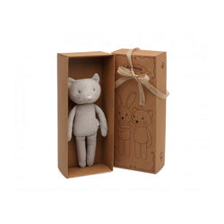 3106 GATO 30 CM ALGODÓN KIOKIDS. JUGUETES PARA BEBE - PELUCHES Y MUÑECOS . Color Blanco. 