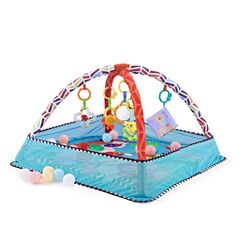 Alfombra de juego con 18 pelotas Blue Animals  31201010235 kikkaboo. JUGUETES PARA BEBE - ALFOMBRAS, GIMNASIOS Y PARQUES