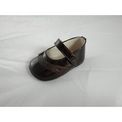 PEUCA MERCEDITAS 2389 MARRÓN CON FLOR  LEON SHOES. ZAPATOS PARA BEBE - CALZADO Peuca de Niña verano ,Sandalias OUTLET invierno