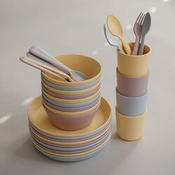 47892 PACK TENEDOR Y CUCHARA SOLID BLUSH 15.5x2.5 CM MUSHIE. PUERICULTURA Y COMPLEMENTOS PARA BEBES - COMIDA VAJILLAS CUBIERTOS