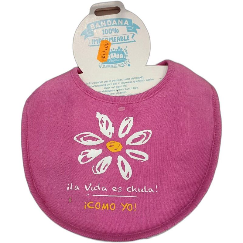 BABERO LA VIDA ES CHULA BAUBA. PUERICULTURA Y COMPLEMENTOS PARA BEBES - COMIDA BABEROS . Color Rosa. 