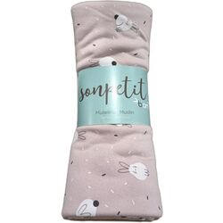 Muselina bambú rabbit blanco rosa sonpetit. COCHECITOS-CARRICOCHES PARA BEBE SACOS Y TEXTILES MUSELINAS GASAS . Color Rosa. 