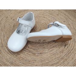 ZAPATO 12122A MERCEDES BOX BLANCO RISCAL LEON SHOES. OUTLET ZAPATOS PARA BEBE - CALZADO NIÑO NIÑA . CALZADO 23. 