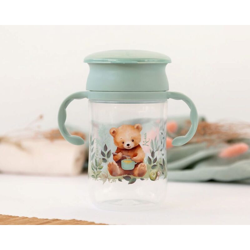 419 TAZA ENTRENAMIENTO 330ML KIOKIDS. PUERICULTURA Y COMPLEMENTOS PARA BEBES - COMIDA VASOS TAZAS . Color SALVIA. 