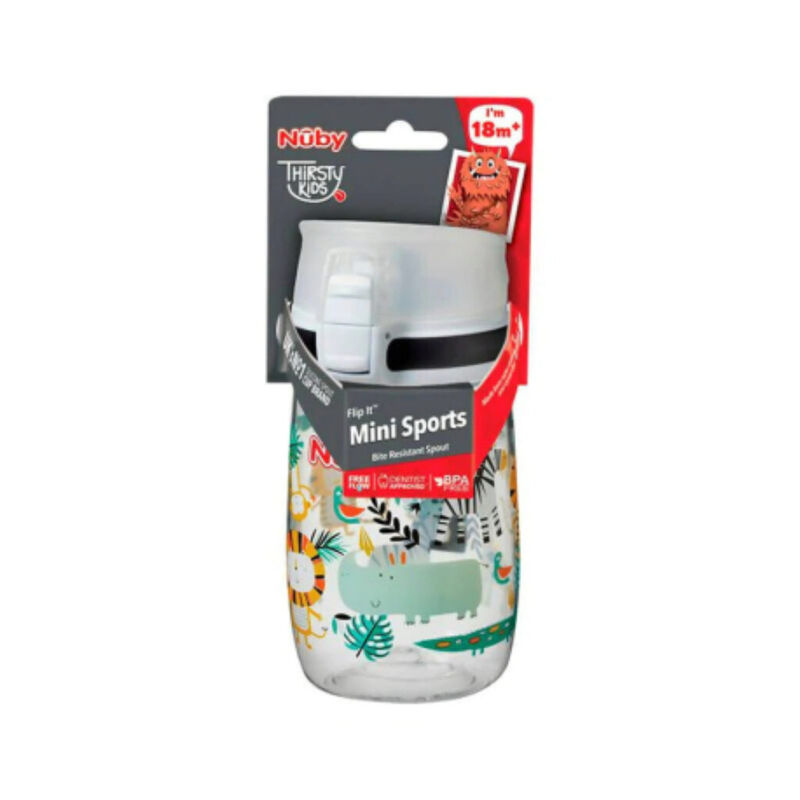 99706 TAZA POWER FLIP MINI SPORTS 18M 300ML NUBY. PUERICULTURA Y COMPLEMENTOS PARA BEBES - COMIDA VASOS TAZAS . Color Blanco. 