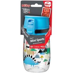 99706 TAZA POWER FLIP MINI SPORTS 18M 300ML NUBY. PUERICULTURA Y COMPLEMENTOS PARA BEBES - COMIDA VASOS TAZAS . Color Azul. 