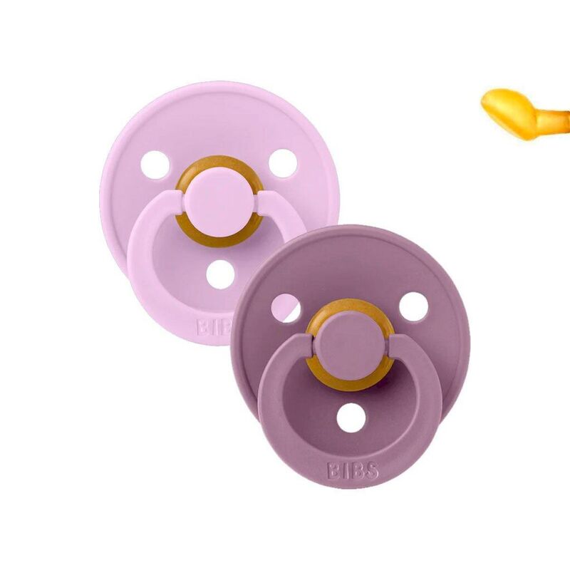2 Chupetes BIBS Colour Anatómica Violet Sky/Mauve 0-6 M  BIBS. PUERICULTURA Y COMPLEMENTOS PARA BEBES - PORTEO LACTANCIA TETINAS