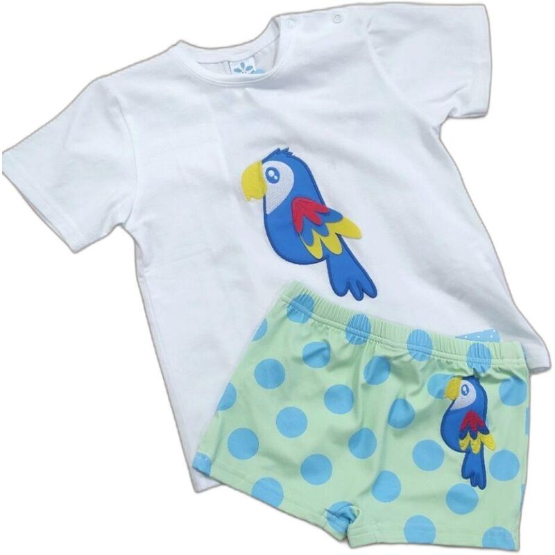 Conjunto para niño camiseta y boxer familia Loro de Sardón Mod: 24Ap-916 24Ap-917. ROPA PARA BEBES ,PREMAMA Y COLEGIAL - DE 0 5
