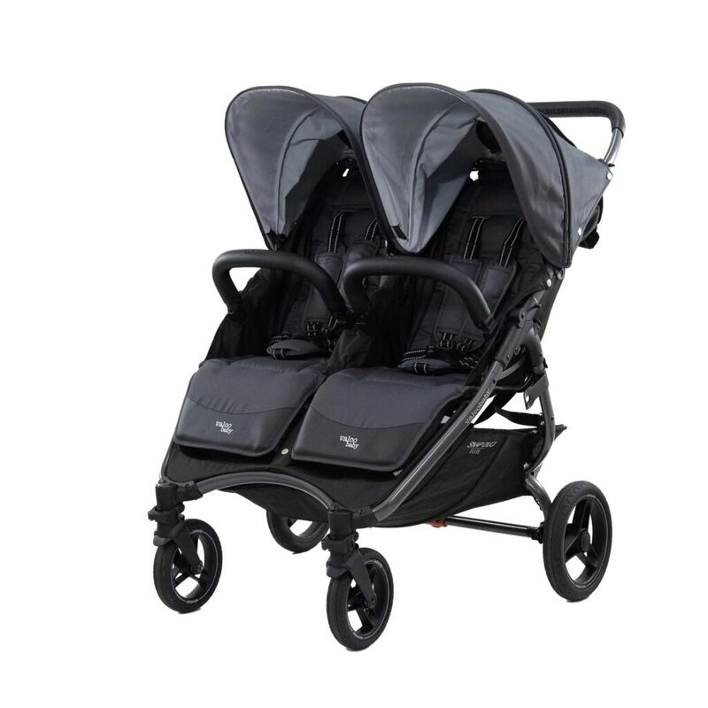 SILLA GEMELAR SNAP DUO STROLLER GREY VALCO BABY. COCHECITOS-CARRICOCHES PARA BEBE DE GEMELARES SILLAS PASEO . Color SIGNATURE