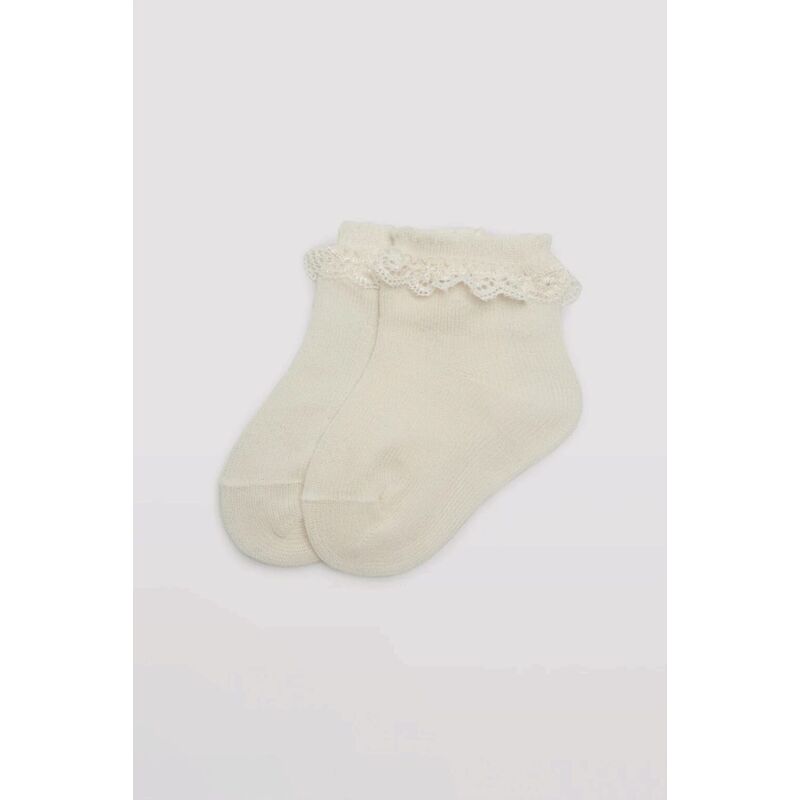 CALCETINES INFANTILES DE CEREMONIA CON BLONDA BEIGE  3254600 YSABEL MORA. ROPA PARA BEBES ,PREMAMA Y COLEGIAL - DE 0 5 AÑOS