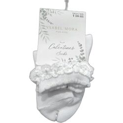 CALCETINES INFANTILES DE CEREMONIA CON BLONDA BLANCO 3254600 YSABEL MORA. ROPA PARA BEBES ,PREMAMA Y COLEGIAL - DE 0 5 AÑOS