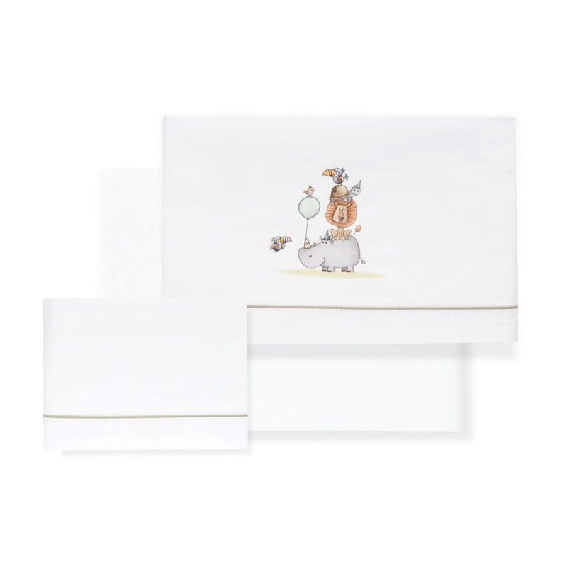 04324 TRIPTICO MINICUNA ESTAMPADO RINO-LEON+BROCHE INTERBABY. MOBILIARIO Y DECORACION PARA BEBE - ROPA CUNA MINICUNA SABANAS .