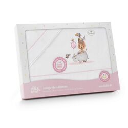 04324 TRIPTICO MINICUNA ESTAMPADO RINO-LEON+BROCHE INTERBABY. MOBILIARIO Y DECORACION PARA BEBE - ROPA CUNA MINICUNA SABANAS .