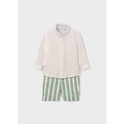 15254    Conjunto Camisa Bermuda Rayas Lino Niño Abel y Lula. ROPA PARA BEBES ,PREMAMA Y COLEGIAL - DE 0 5 AÑOS INFANTIL VERANO