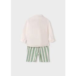 15254    Conjunto Camisa Bermuda Rayas Lino Niño Abel y Lula. ROPA PARA BEBES ,PREMAMA Y COLEGIAL - DE 0 5 AÑOS INFANTIL VERANO