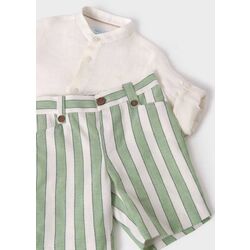 15254    Conjunto Camisa Bermuda Rayas Lino Niño Abel y Lula. ROPA PARA BEBES ,PREMAMA Y COLEGIAL - DE 0 5 AÑOS INFANTIL VERANO