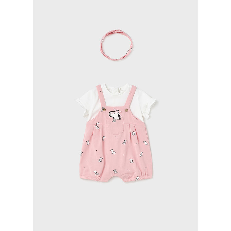 1602  Pelele peto corto y diadema ballet Mayoral. ROPA PARA BEBES ,PREMAMA Y COLEGIAL - DE 0 5 AÑOS INFANTIL VERANO NIÑA