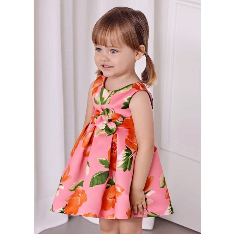 5021 Vestido Satén Estampado Bebé Abel y Lula. ROPA PARA BEBES ,PREMAMA Y COLEGIAL - DE 0 5 AÑOS INFANTIL VERANO NIÑA Vestidos .