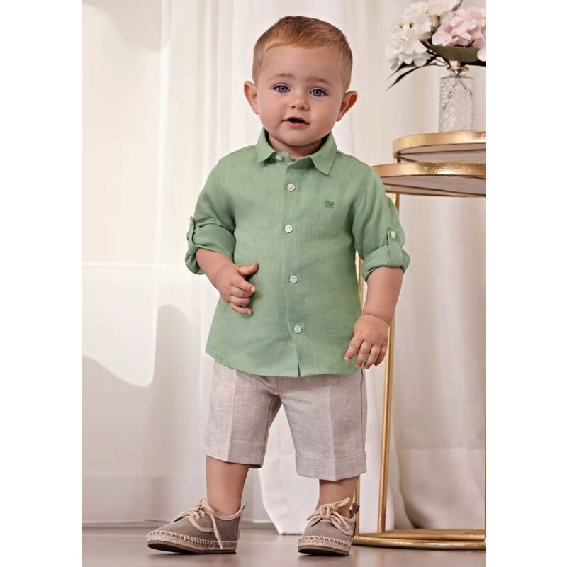 5253 Conjunto Lino Bermuda Y Camisa Bebé Abel y Lula. ROPA PARA BEBES ,PREMAMA Y COLEGIAL - DE 0 5 AÑOS INFANTIL VERANO NIÑO