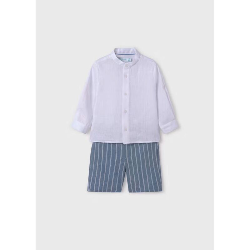 5254 Conjunto Lino Bermuda Rayas Bebé Abel y Lula. ROPA PARA BEBES ,PREMAMA Y COLEGIAL - DE 0 5 AÑOS INFANTIL VERANO NIÑO
