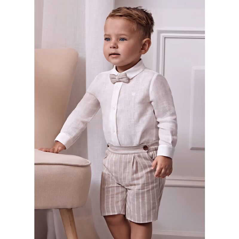 5255 Conjunto Lino Bermuda Rayas Bebé Abel y Lula. ROPA PARA BEBES ,PREMAMA Y COLEGIAL - DE 0 5 AÑOS INFANTIL VERANO NIÑO