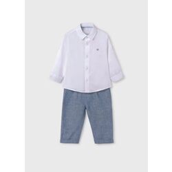 5257 Conjunto Pantalón Largo Camisa Bebé azul  Abel y Lula. ROPA PARA BEBES ,PREMAMA Y COLEGIAL - DE 0 5 AÑOS INFANTIL VERANO