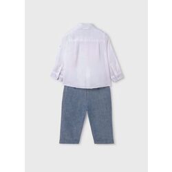 5257 Conjunto Pantalón Largo Camisa Bebé azul  Abel y Lula. ROPA PARA BEBES ,PREMAMA Y COLEGIAL - DE 0 5 AÑOS INFANTIL VERANO
