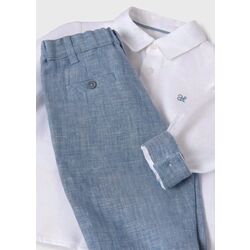 5257 Conjunto Pantalón Largo Camisa Bebé azul  Abel y Lula. ROPA PARA BEBES ,PREMAMA Y COLEGIAL - DE 0 5 AÑOS INFANTIL VERANO