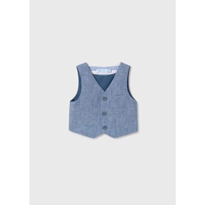 5362 Chaleco Lino azul Bebé Abel y Lula. ROPA PARA BEBES ,PREMAMA Y COLEGIAL - DE 0 5 AÑOS INFANTIL VERANO NIÑO . TALLAS 12