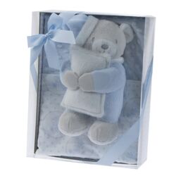 10766 Manta con muñeco de 80x110 oso Gamberritos. JUGUETES PARA BEBE - PRIMEROS COCHECITOS-CARRICOCHES SACOS Y TEXTILES CHALES