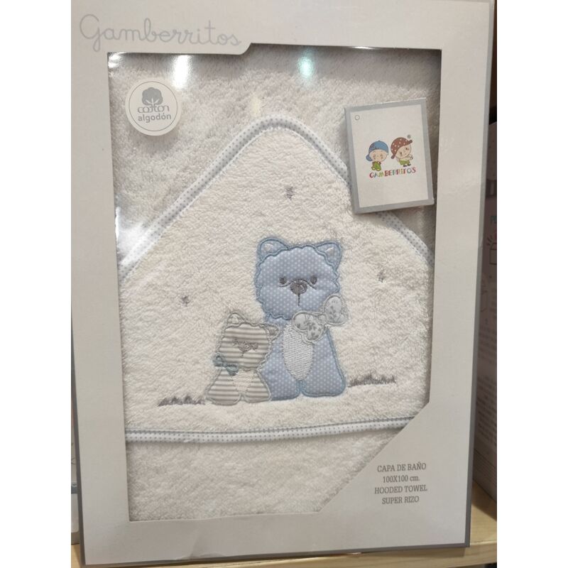 Capa de baño 10400 oso gamberritos. PUERICULTURA Y COMPLEMENTOS PARA BEBES - BAÑO TOALLAS CAPAS DE . Color Azul. 