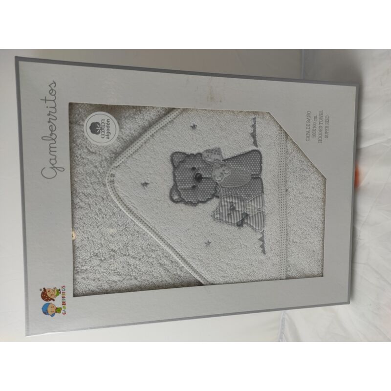 Capa de baño 10400 oso gamberritos. PUERICULTURA Y COMPLEMENTOS PARA BEBES - BAÑO TOALLAS CAPAS DE . Color GRIS . 