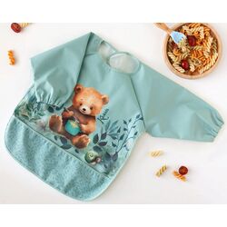 03750 Babero impermeable salvia kiokids. PUERICULTURA Y COMPLEMENTOS PARA BEBES - COMIDA BABEROS . Color Verde. 