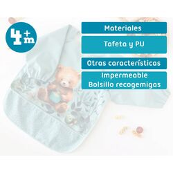 03750 Babero impermeable salvia kiokids. PUERICULTURA Y COMPLEMENTOS PARA BEBES - COMIDA BABEROS . Color Verde. 